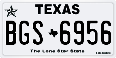 TX license plate BGS6956