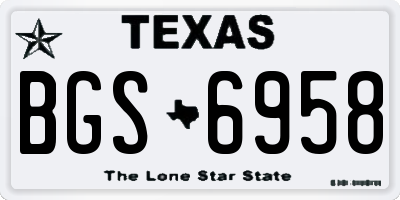 TX license plate BGS6958