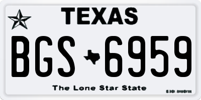 TX license plate BGS6959