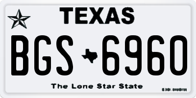 TX license plate BGS6960