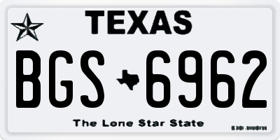 TX license plate BGS6962
