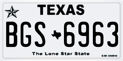 TX license plate BGS6963