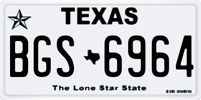 TX license plate BGS6964
