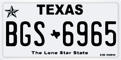 TX license plate BGS6965