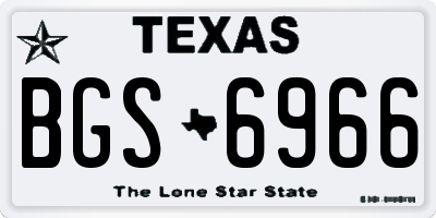 TX license plate BGS6966