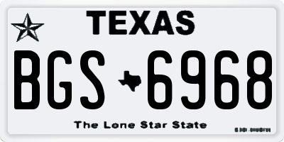 TX license plate BGS6968