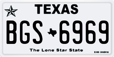 TX license plate BGS6969