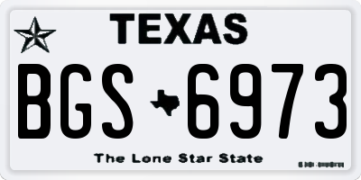 TX license plate BGS6973