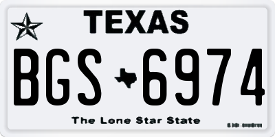 TX license plate BGS6974