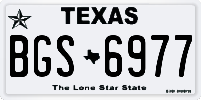 TX license plate BGS6977