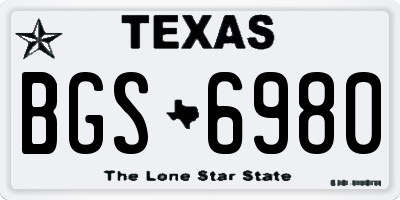 TX license plate BGS6980