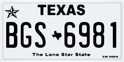 TX license plate BGS6981