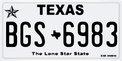 TX license plate BGS6983