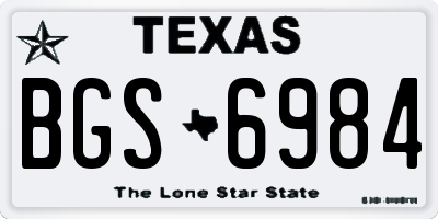 TX license plate BGS6984