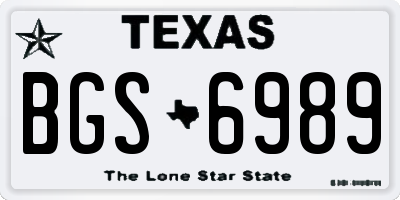 TX license plate BGS6989