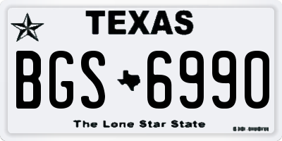 TX license plate BGS6990
