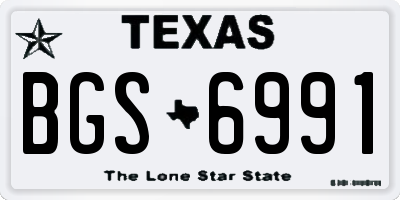 TX license plate BGS6991