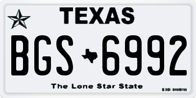 TX license plate BGS6992