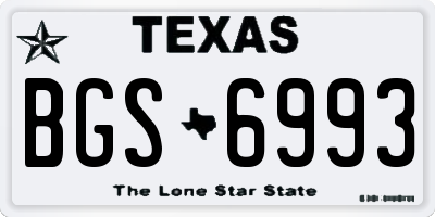 TX license plate BGS6993