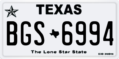 TX license plate BGS6994