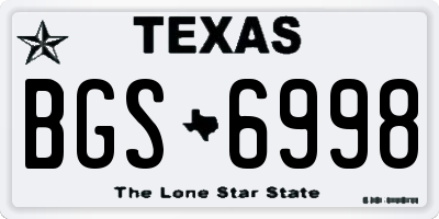 TX license plate BGS6998