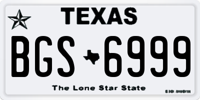 TX license plate BGS6999