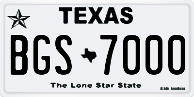 TX license plate BGS7000
