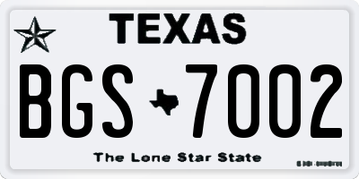 TX license plate BGS7002