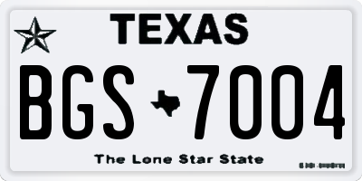 TX license plate BGS7004