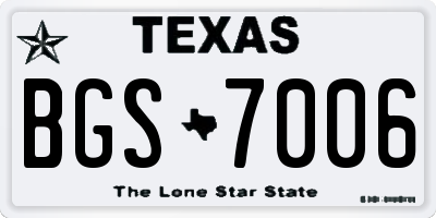TX license plate BGS7006