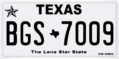 TX license plate BGS7009