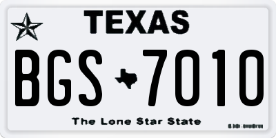 TX license plate BGS7010
