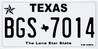 TX license plate BGS7014