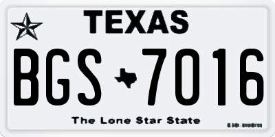 TX license plate BGS7016