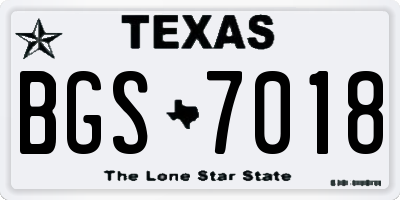 TX license plate BGS7018