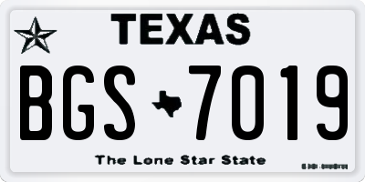 TX license plate BGS7019
