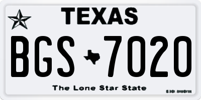 TX license plate BGS7020