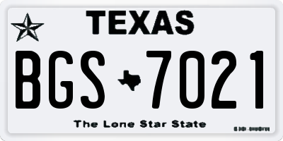 TX license plate BGS7021