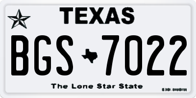 TX license plate BGS7022