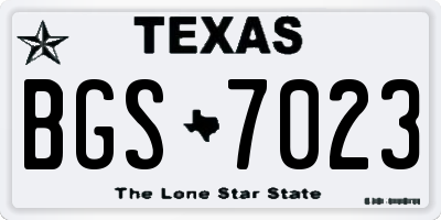 TX license plate BGS7023