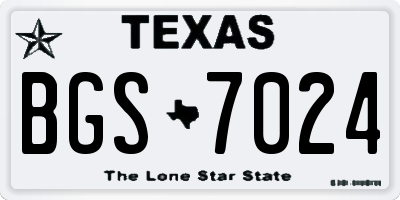 TX license plate BGS7024
