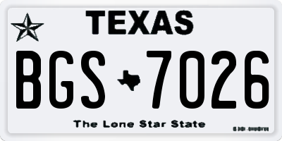 TX license plate BGS7026
