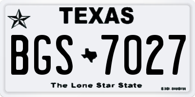 TX license plate BGS7027