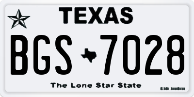 TX license plate BGS7028