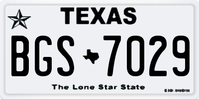 TX license plate BGS7029