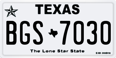 TX license plate BGS7030