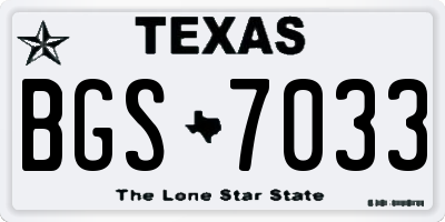 TX license plate BGS7033