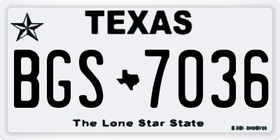 TX license plate BGS7036
