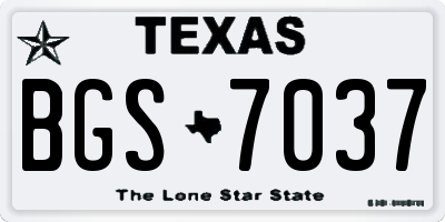 TX license plate BGS7037