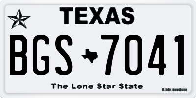 TX license plate BGS7041